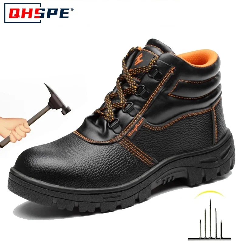Men's Wear-Resistant Work Safety Boots Anti-Smash Anti-Puncture Waterproof Indestructible Protective Work Sneakers