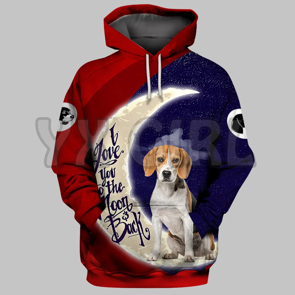 I Love You The Loon Black Moon German Shepherd  3D Printed Hoodies  Unisex Pullovers Funny Dog Hoodie Casual Street Tracksuit