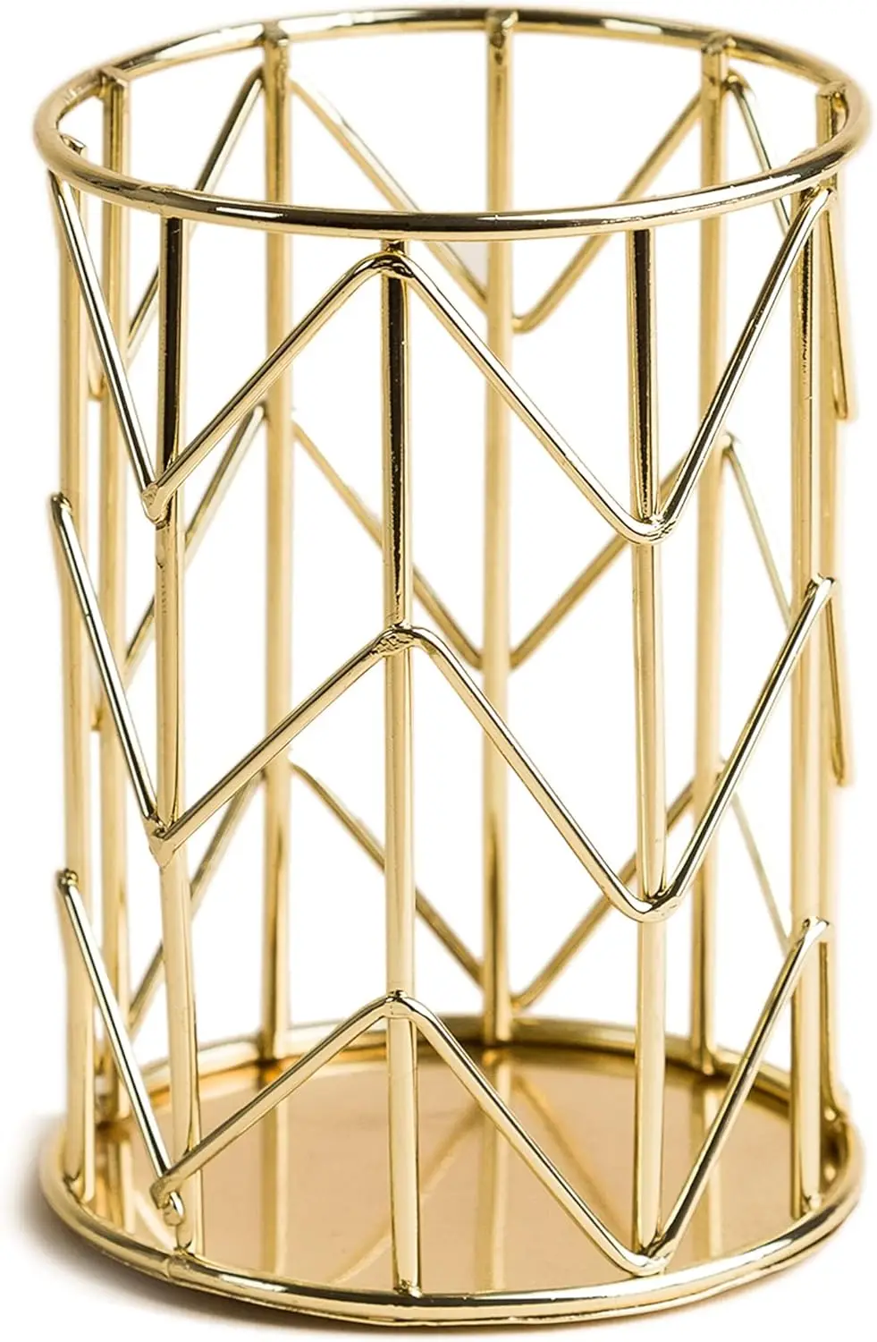 Cosmetics Storage Makeup Brush Holder Rose Gold Wrought Iron Round Eyeliner Lipstick Brushes Pen Pot Organizer Basket Box