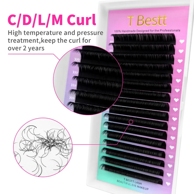 Tbestt Classic Individual Eyelash Lashes Faux Mink False Eyelash Extension All Size Soft Lashes Professional Makeup Lashes