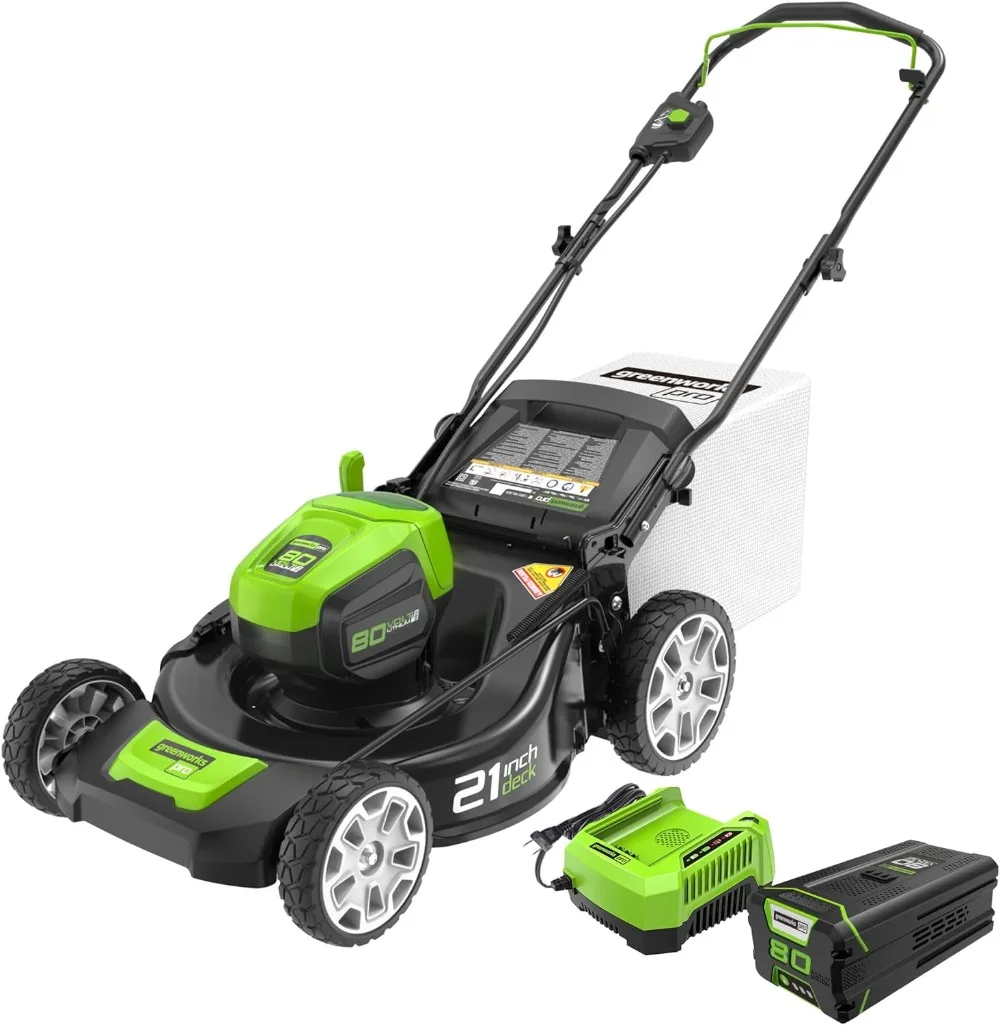 

Greenworks 80V 21" Brushless Cordless (Push) Lawn Mower(75+ Compatible Tools),4.0Ah Battery and 60 Minute Rapid Charger Included