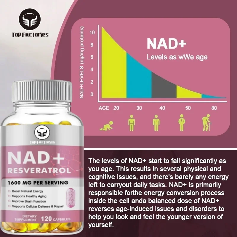 Antiaging Cell Booster NAD+ Booster with Nicotinamide Riboside for Natural Energy & Cellular Regeneration anti aging cell booster