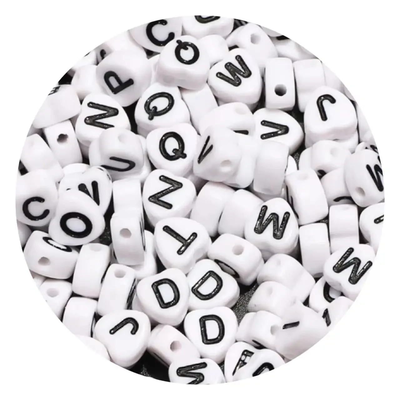 100/200/300/500pcs Mixed Acrylic Letter Beads Flat Round Spacer Alphabet Beads For Jewelry Making Diy Bracelet Necklace 4x7mm