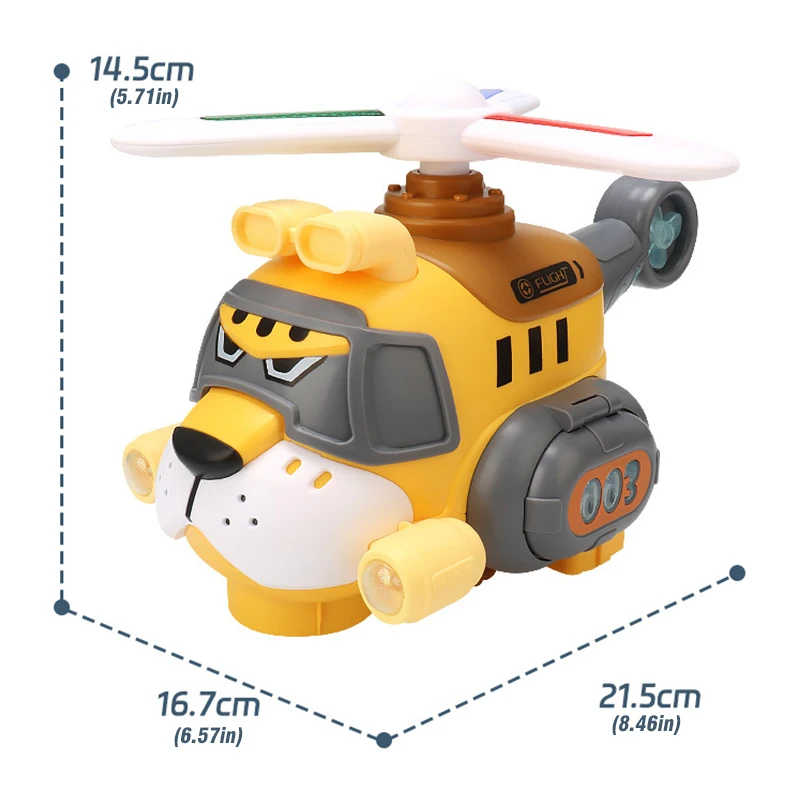Plastic Electronic Tiger Helicopter Toy With Sounds Lights