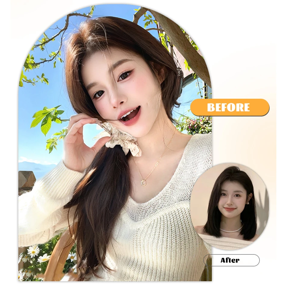 Synthetic High Headtop Flower Bud Ponytail Wig for Women