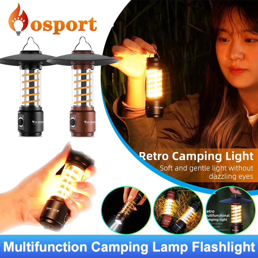 LED Camping Lamp with Hook LED Tent Light Type-C USB Rechargeable Lamp  Waterproof 3 Modes Outdoor Lighting BBQ Atmosphere Lights - AliExpress