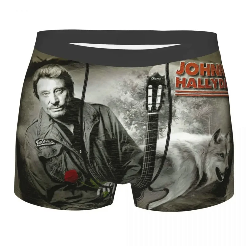 

Johnny Hallyday Underwear Male Sexy Print Custom French France Rock Singer Boxer Briefs Shorts Panties Soft Underpants