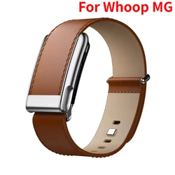 Premium Leather Strap with Stainless Steel Buckle - Waterproof, Sweatproof, and Adjustable (For Whoop MG - Brown)