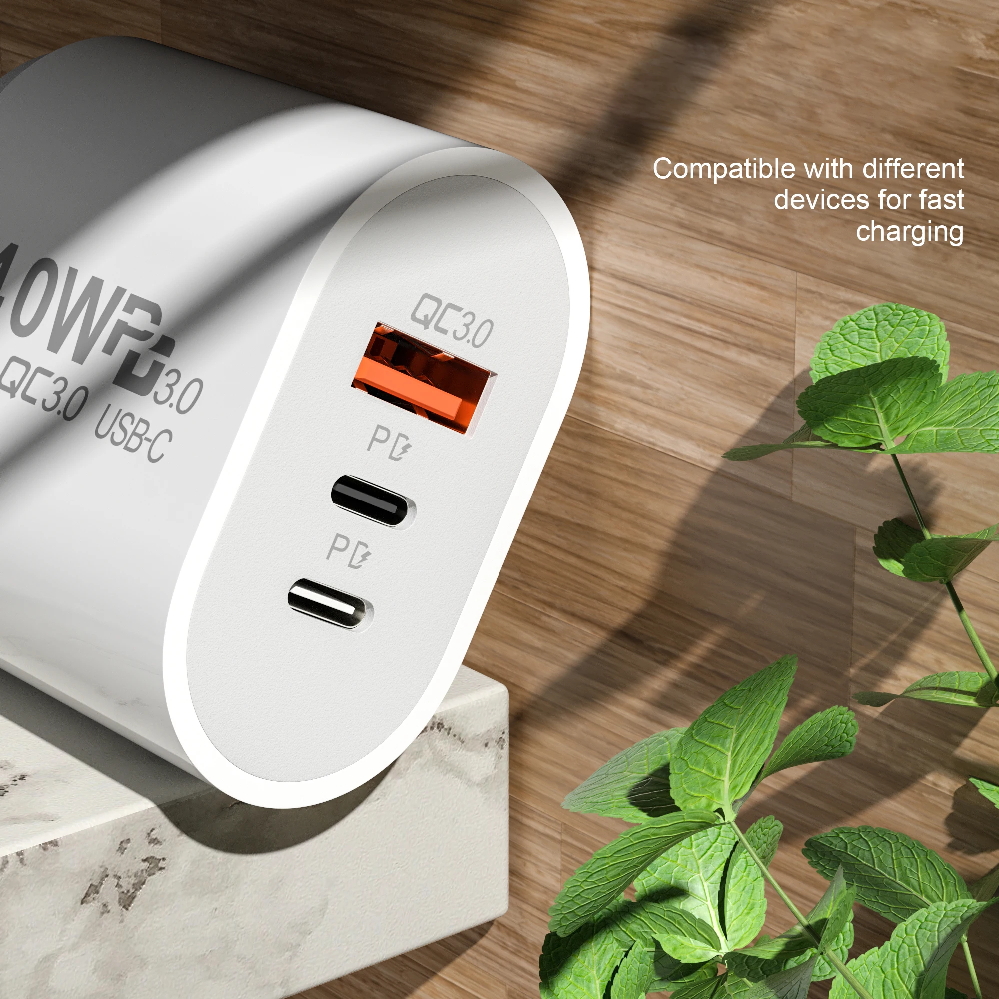 Total 40W USB C Charger Quick Charge EU US Plug PD USB-C Type C Fast USB QC 3.0 Charger for iPhone 14 Xiaomi Samsung