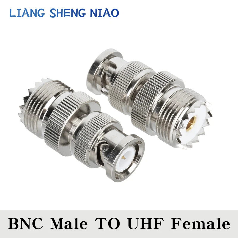 Коннектор UHF PL259 SO239-BNC, прямой переходник SL16 с гнездом UHF на штекер BNC Коннектор UHF PL259 SO239-BNC, прямой переходник SL16 с гнездом UHF на штекер BNC