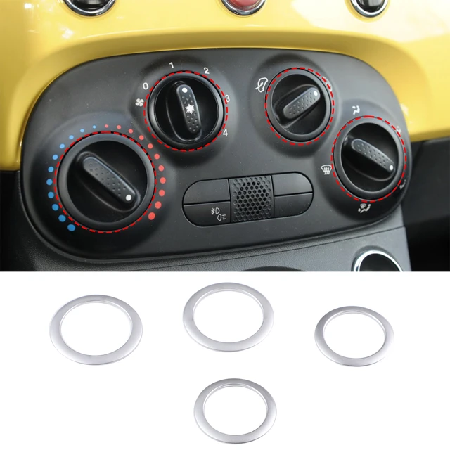 For 500 2011-2022 Aluminum Alloy Central Control Air Conditioning Knob Frame Car Interior Modification Accessories