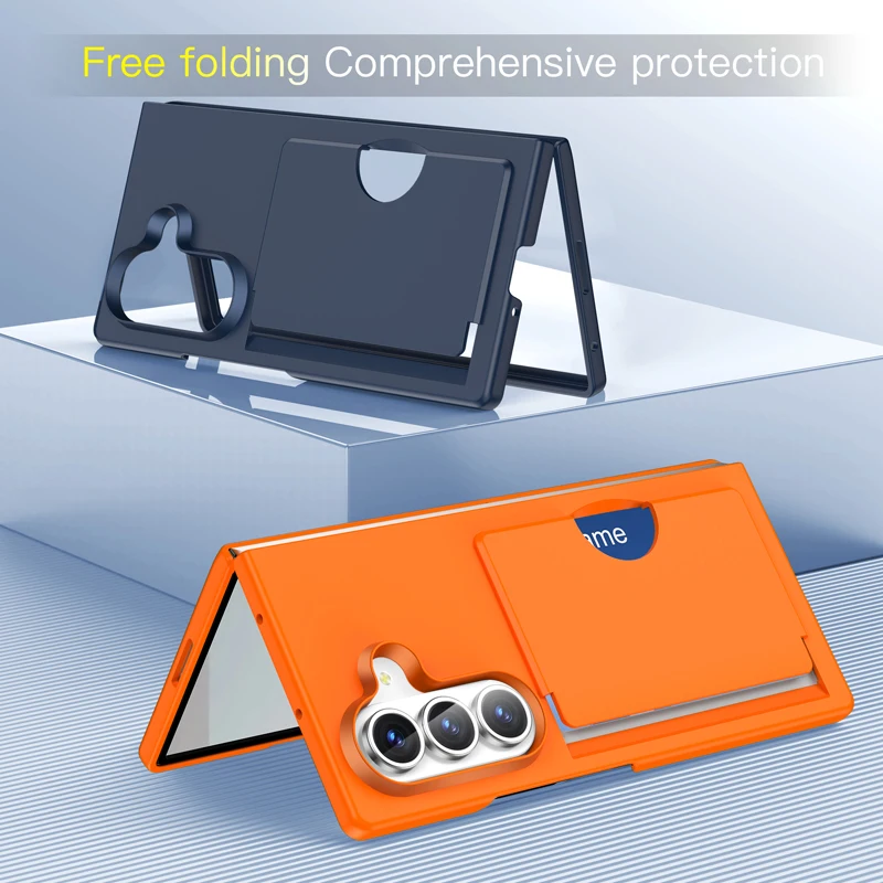 Ultra-Thin Fashion Color Folding Case with Card Slot for Samsung Galaxy Z Fold