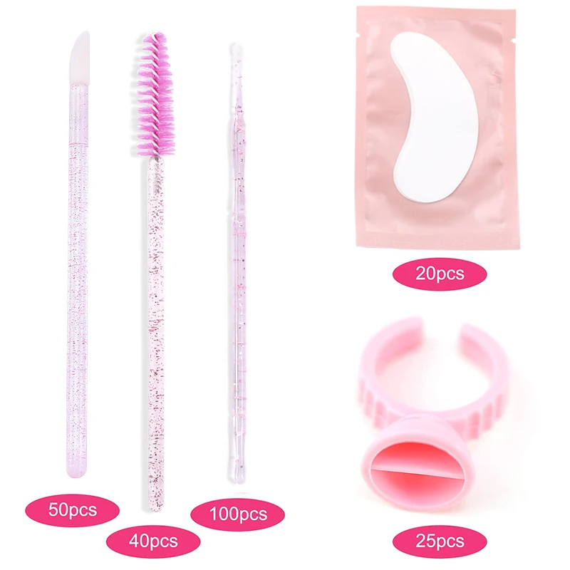 Eyelash Extension Supplies Makeup Set With Box Lash Glue Ring Microbrush Eye Patches Adhesive Tape Mascara Wands Cosmetics Tools