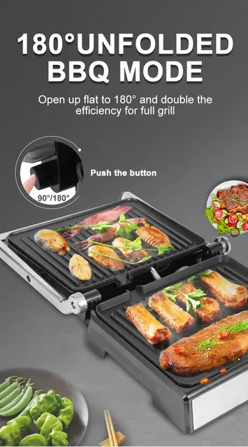 CalmDo Electric Skillet Grill Combo, 1400W Multi-functional 3 in 1 Griddle  with Tempered Glass Vented Lid Adjustable Temperature - AliExpress