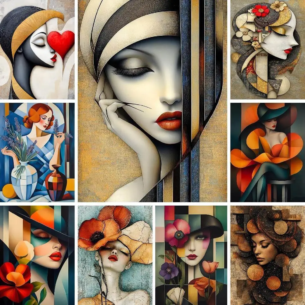 Abstract Girl Paint by Numbers Kit 1