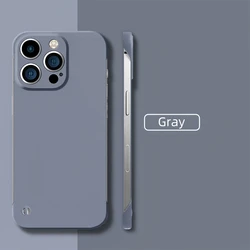 Ultra Thin Minimalist Borderless Phone Case - Frameless Skin - Friendly Hard Matte Cover - iPhone 15 Plus (Gray)