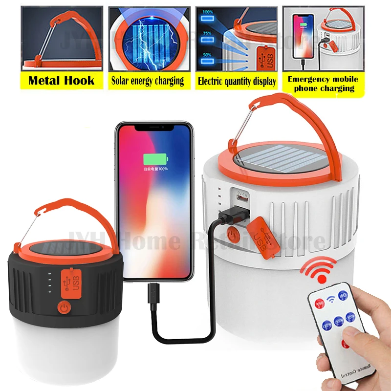 80/100W Super Bright Led Solar Charging Light Portable Energy-Saving Usb Lamp Mobile Outdoor Camping Power Outage Emergency Lamp