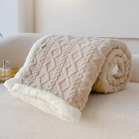 Soft Rhombus Plaid Blanket Thick Plush Wool Fleece Winter Warm Taffeta Blankets for Adults Kids Sofa Bed Cover Throw Bedspread 6