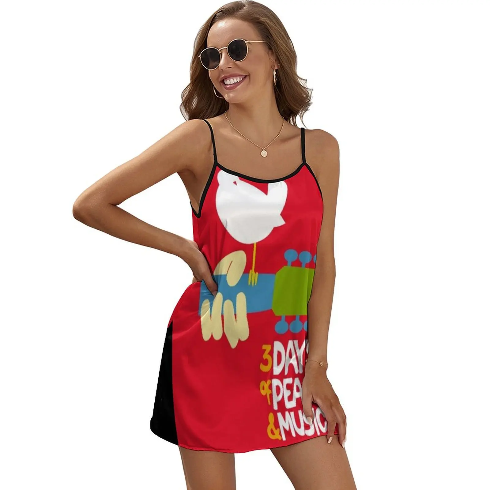 

Woodstock Sleeveless Dress summer dress Women's summer skirt