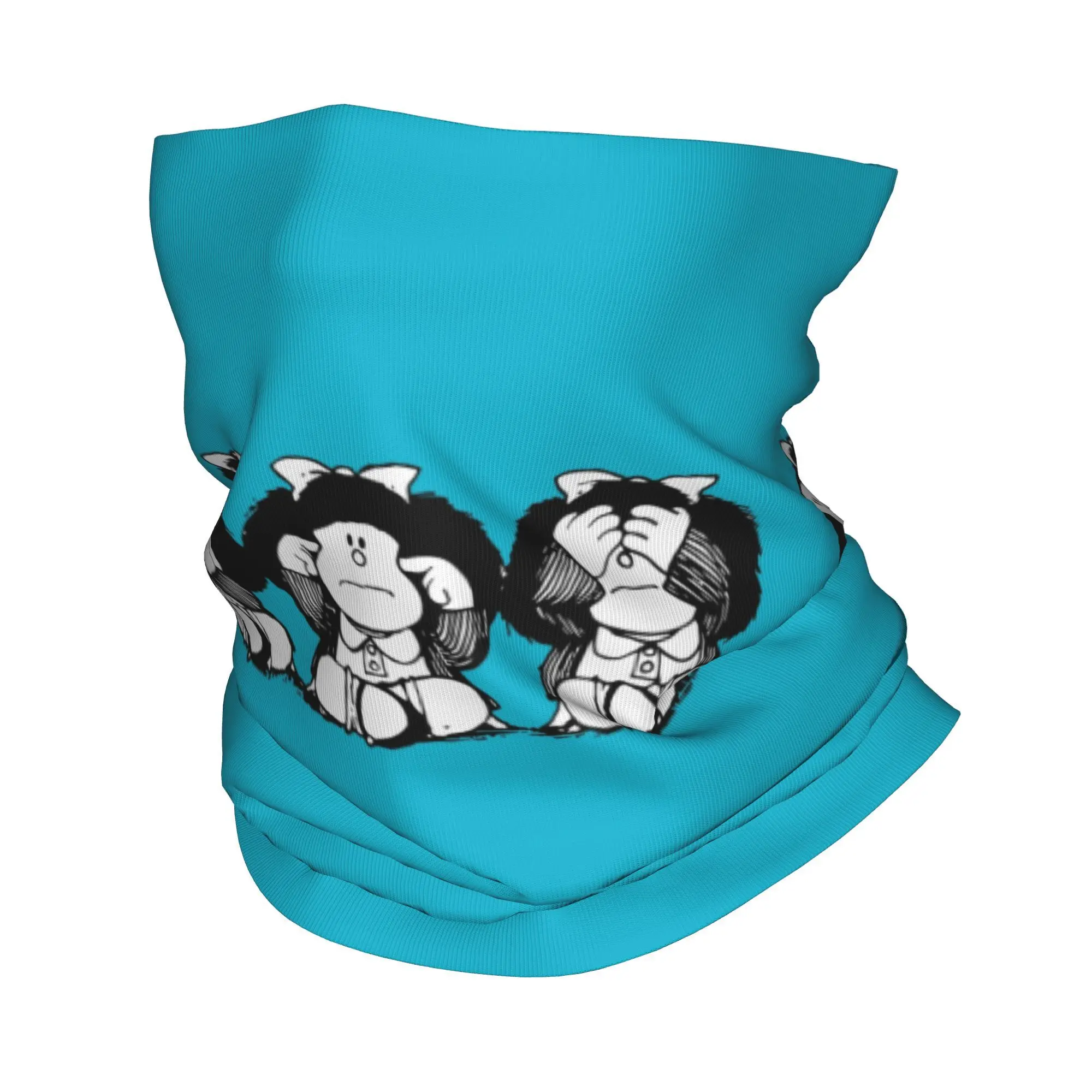 Humor Mafalda Neck Gaiter Women Men Windproof Winter Quino Cartoon Manga Bandana Scarf for Cycling