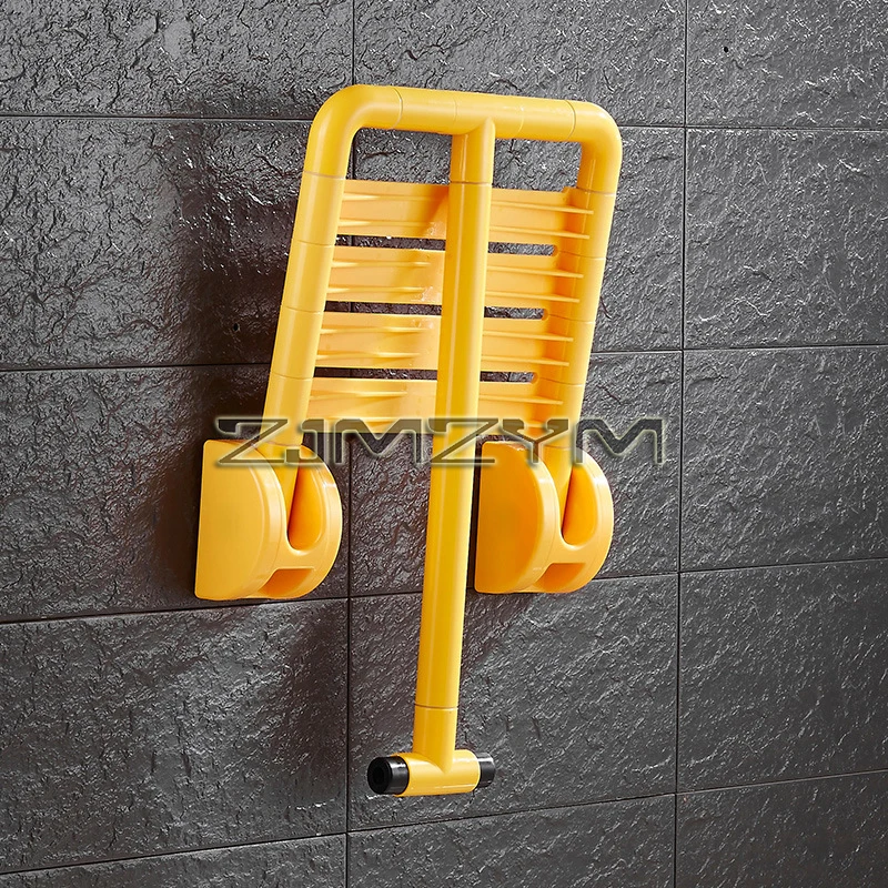 Foldable Bathroom Stool Shower Seat Wall- mounted Non-slip Toilet Senior Thickened Steel Shower Chair 4