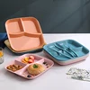 Food Fruit Salad Divided Plate Three-Grid Western Compartment Plate Diet Meal Plate Food Tray Kitchen Dinnerware 2