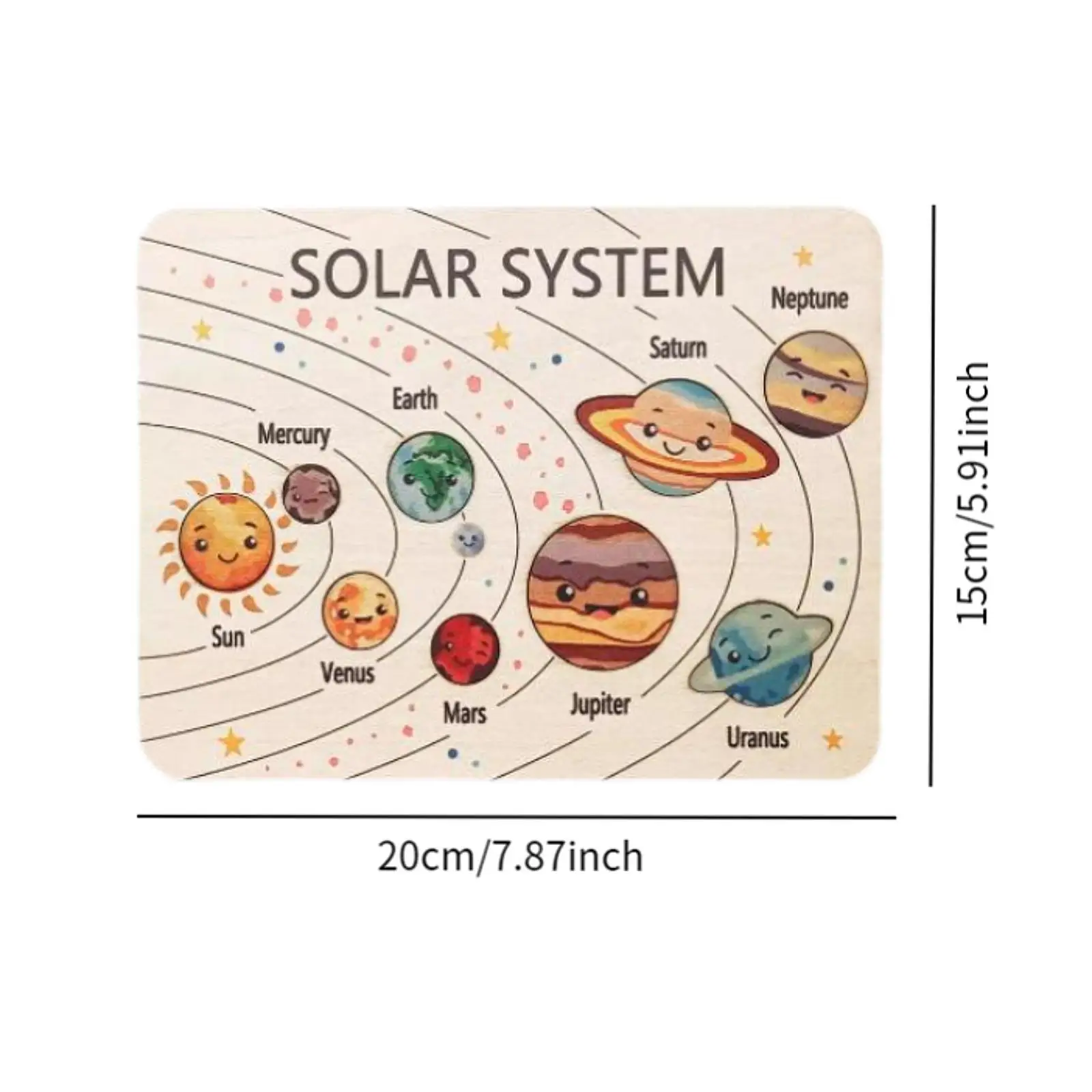 Wooden Solar System Puzzle Wooden Planet Learning Game for Kids Ages 3-5 6