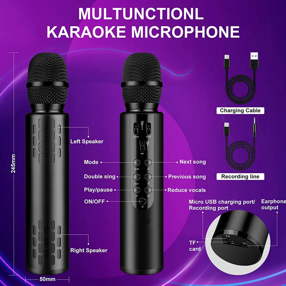gaming mic K6 Mobile Phone Microphone Wireless Bluetooth -compatible Microphone Wireless Microphone Wireless Multiple Devices Compatible wireless mic