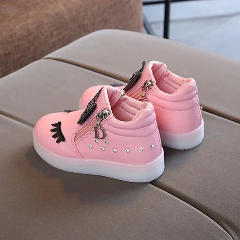 Children Shoes Casual Sneaker for Boy Kid Shoes Girl Rhinestones LED Light Trend Illuminated Shoe Bowknot Girl Shoe Zapatillas kids sneakers sports shoes kids sports shoes kids shoes