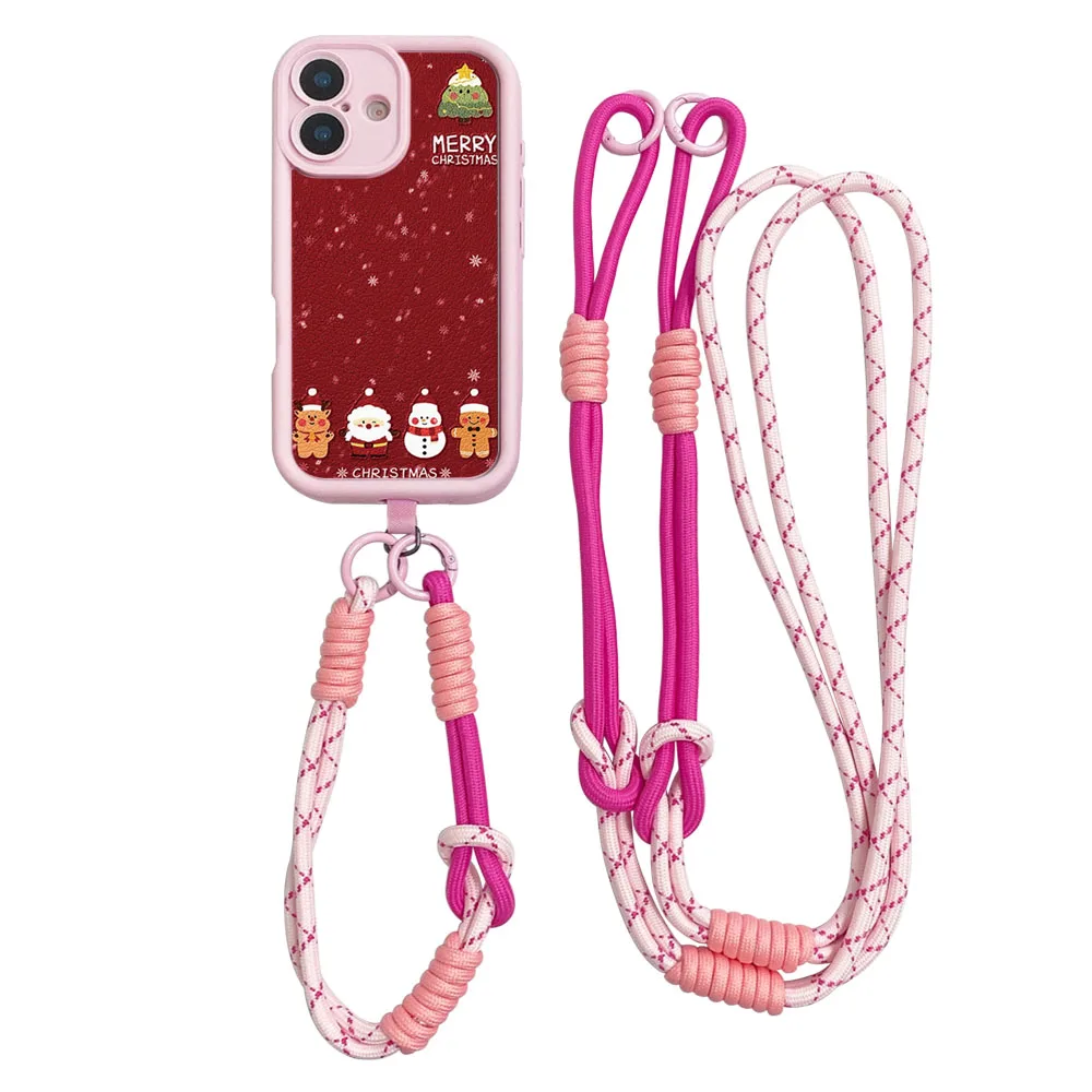 Festive Snowman Crossbody Wristlet Phone Case with Lanyard
