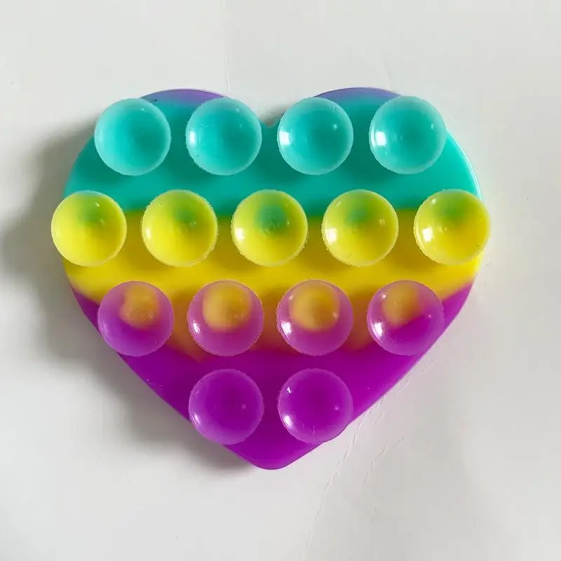 Heart Suction Cup Phone Stand - Sticky Silicone Grip Holder