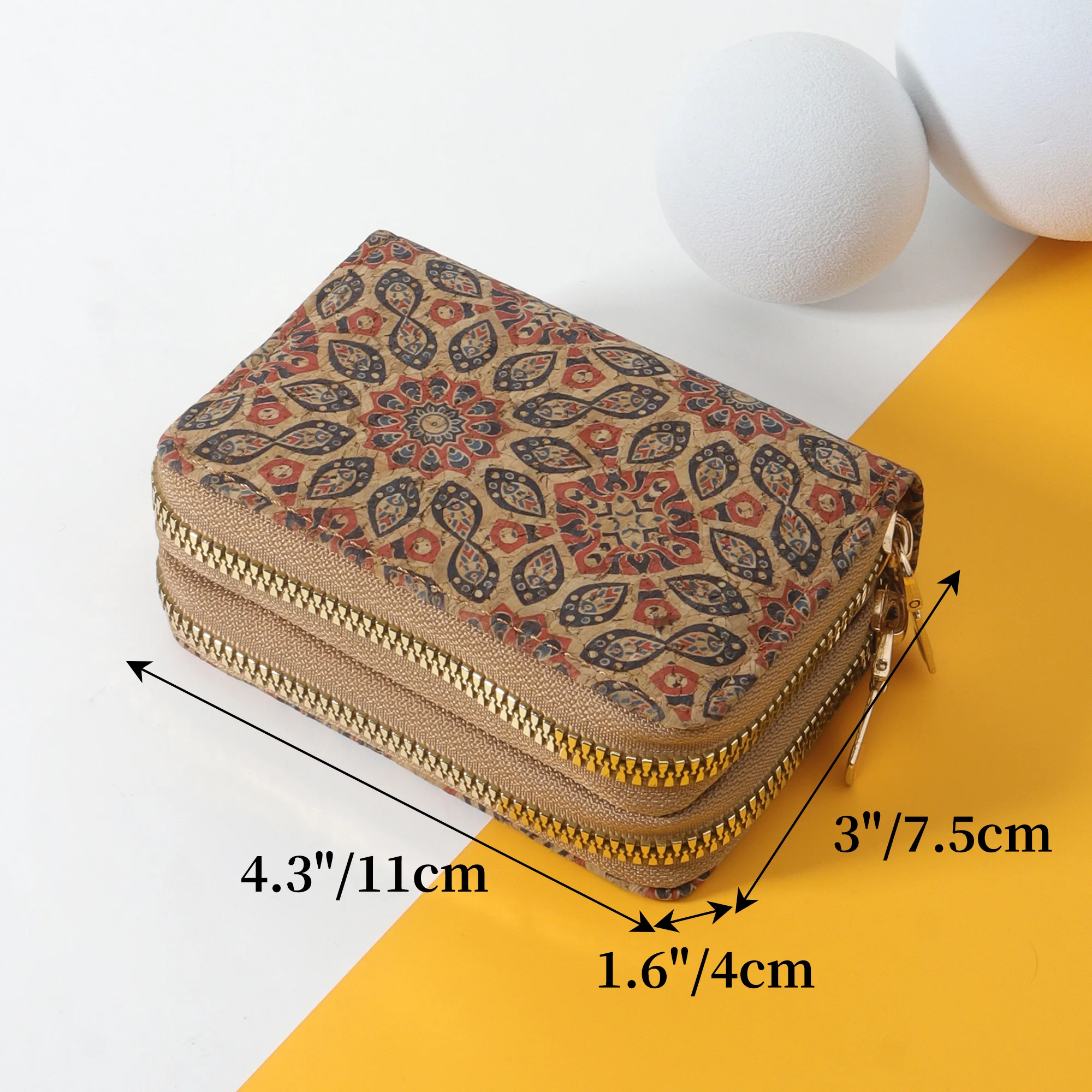 Double zippered credit card clip, trendy card short wallet, multi slot coin wallet