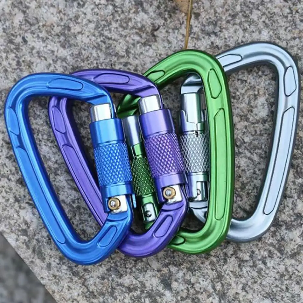 25KN Professional Carabiner Aluminum Key Hooks Climbing Buckle D Shape Key Hooks Outdoor Tool carabiner clips keychain carabiner