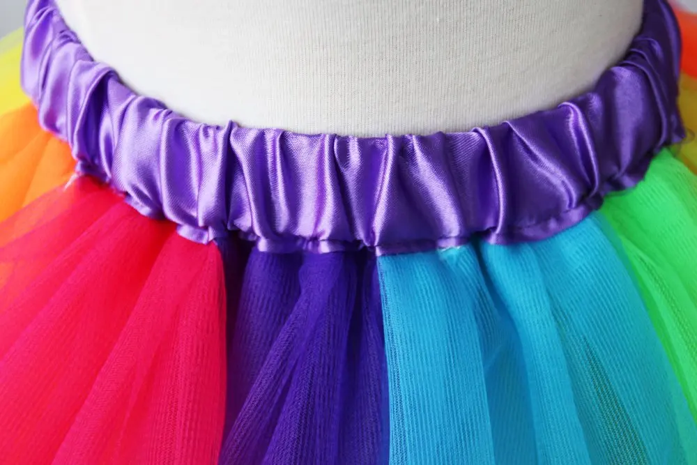 Kids Handmade Tutu Skirt Girls Rainbow Tulle Pettiskirt Dance Bubble Skirt 2-9T