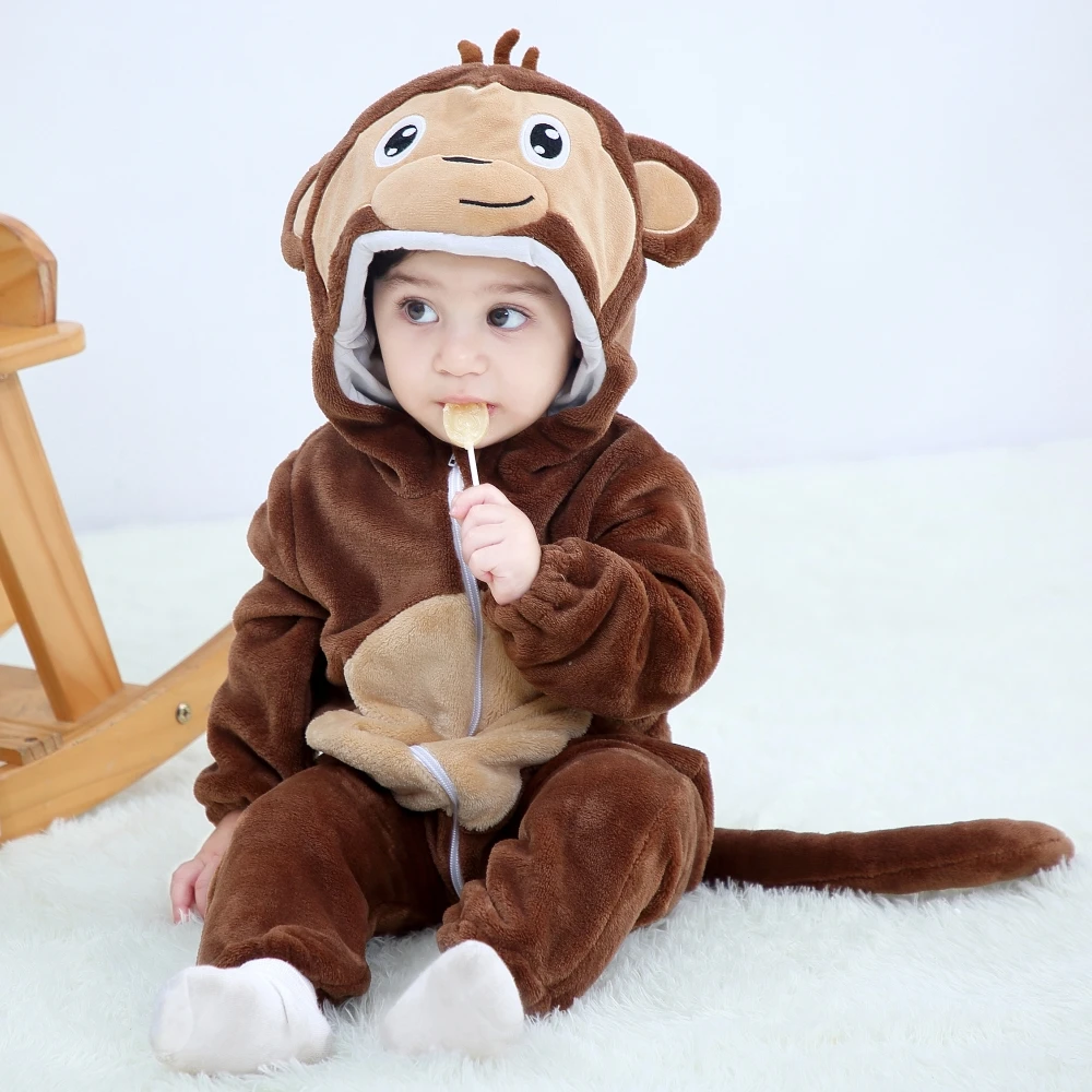 thumbnail image 1 of Lindos disfraces de Cosplay de mono, tigre y dinosaurio, mono de animales para niños y niñas, mamelucos para bebés, ropa para bebés, pijamas para niños Kigurumi, 1 of 5