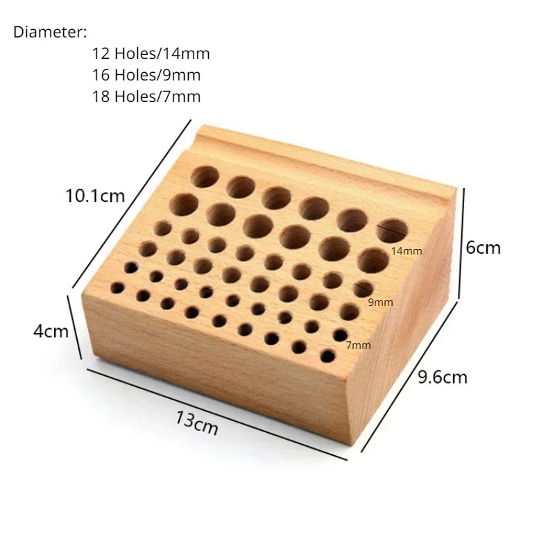 Wooden Craft Tools Organizer with 46 Slots for Watch Repair and Leatherwork