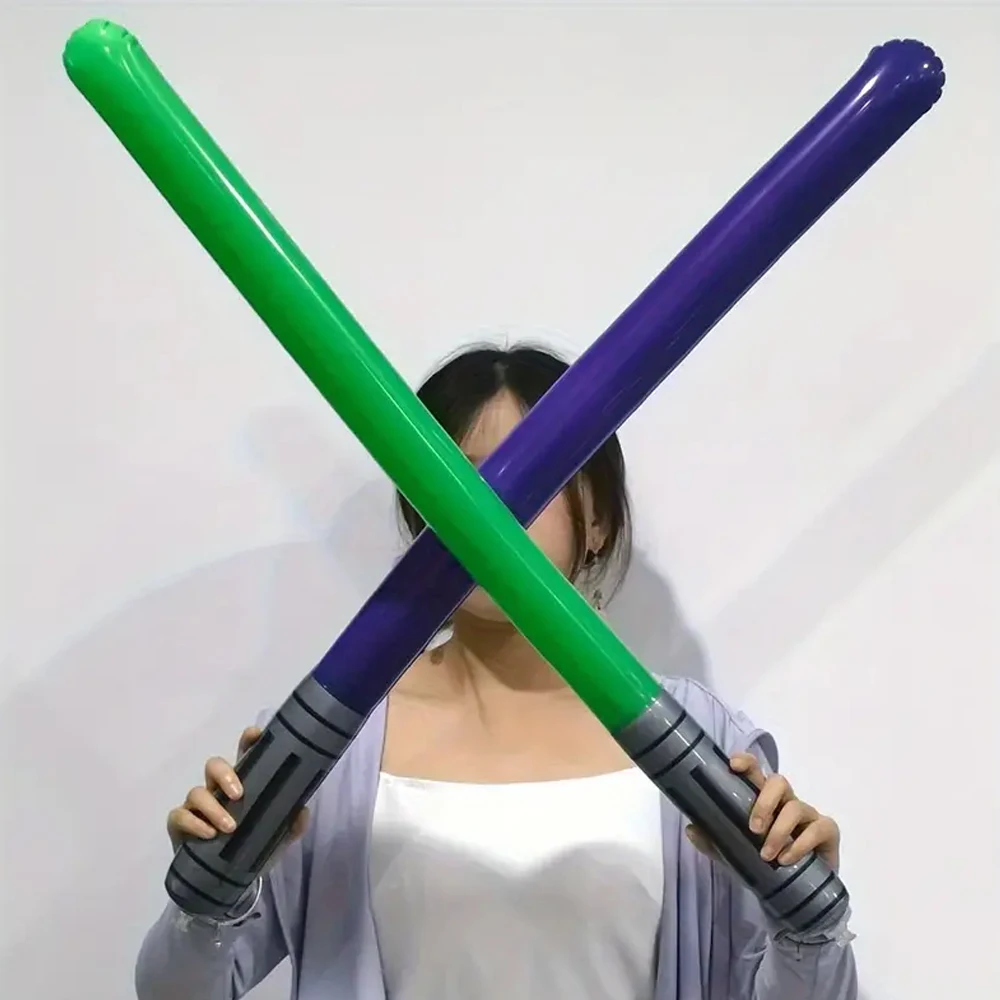 12pcs Colorful Inflatable Sword Set Balloons Stick for Themed Party Cosplay Game Props