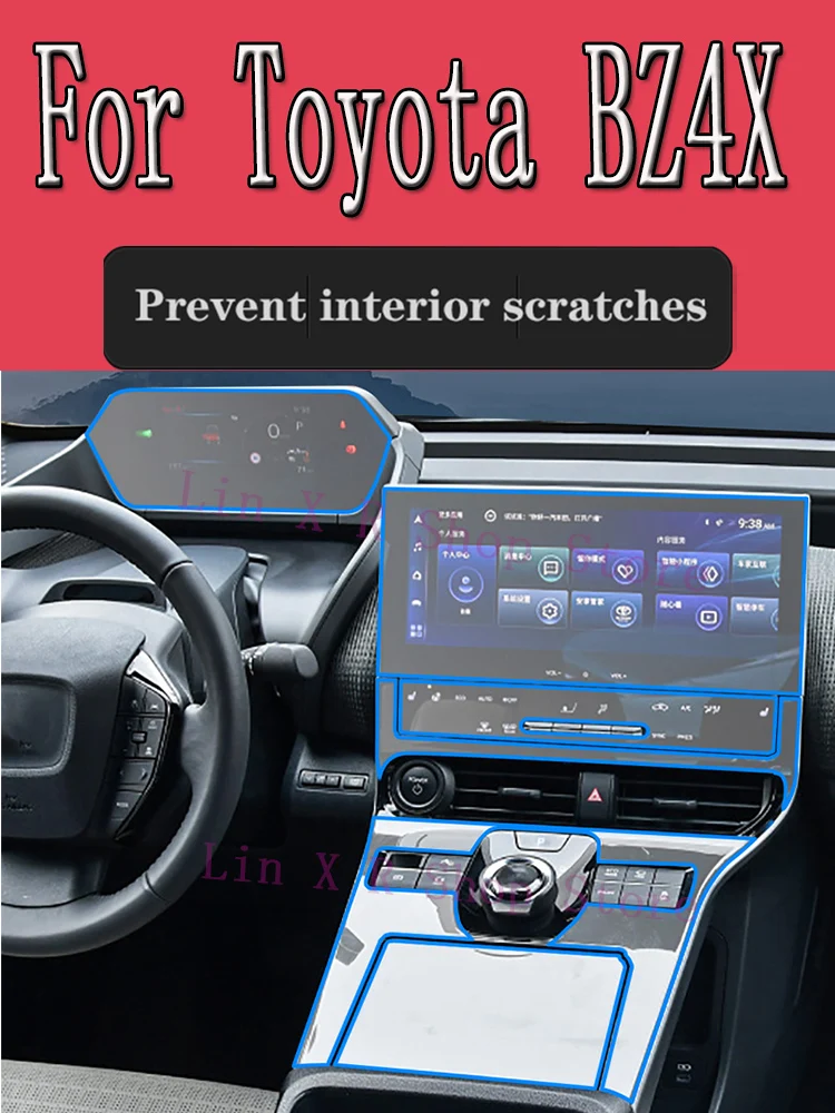 

For TOYOTA BZ4X 2022 2023 Automotive Interior Screen Protective Film TPU Anti-Scratch Gearbox Panel Dashboard Navigation