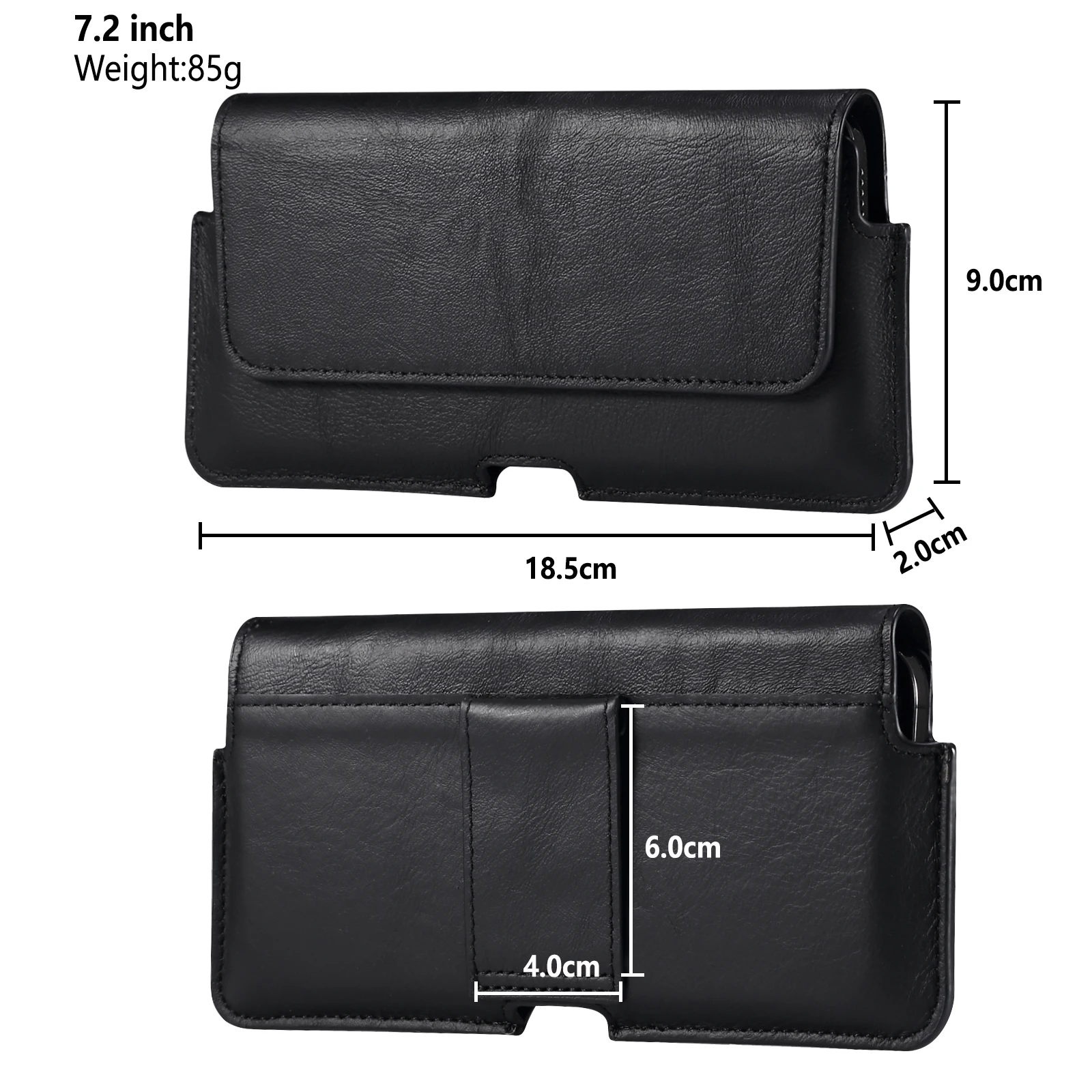 FULAIKATE 5,5-7,2" Echtes Leder Universal Handytasche Herren Taille Gürteltasche Business Tasche Tragbares Handy Holster – Detail 4