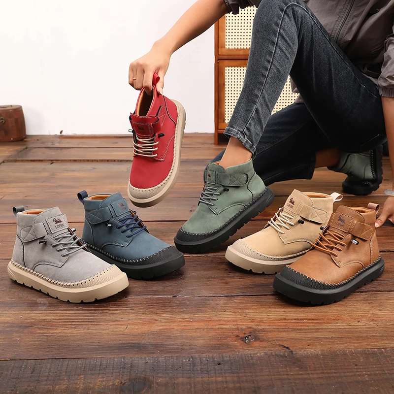 Women’s Suede Mid-Top Shoes Mid-Top Casual Shoes Lace-up Design Non-slip Thick Sole Comfort Daily Wear Trendy Famle Ankle Boots