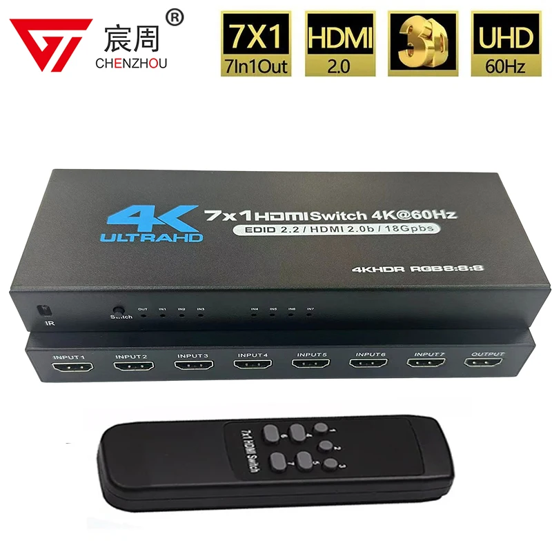 4K 60Hz Hdmi Switch 7X1 4X1 3X1 Hdmi 2.0 Switcher Convertitore Audio Video Per Ps3 Ps4 Xbox Dvd Pc A Tv Hdtv Monitor O Proiettore