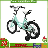 Vélo pour enfants de 16 pouces, pour enfants de 5 à 8 ans, hauteur de 100 à 135 cm, cadre en acier au carbone, double frein, siège réglable, roues d'entraînement 1