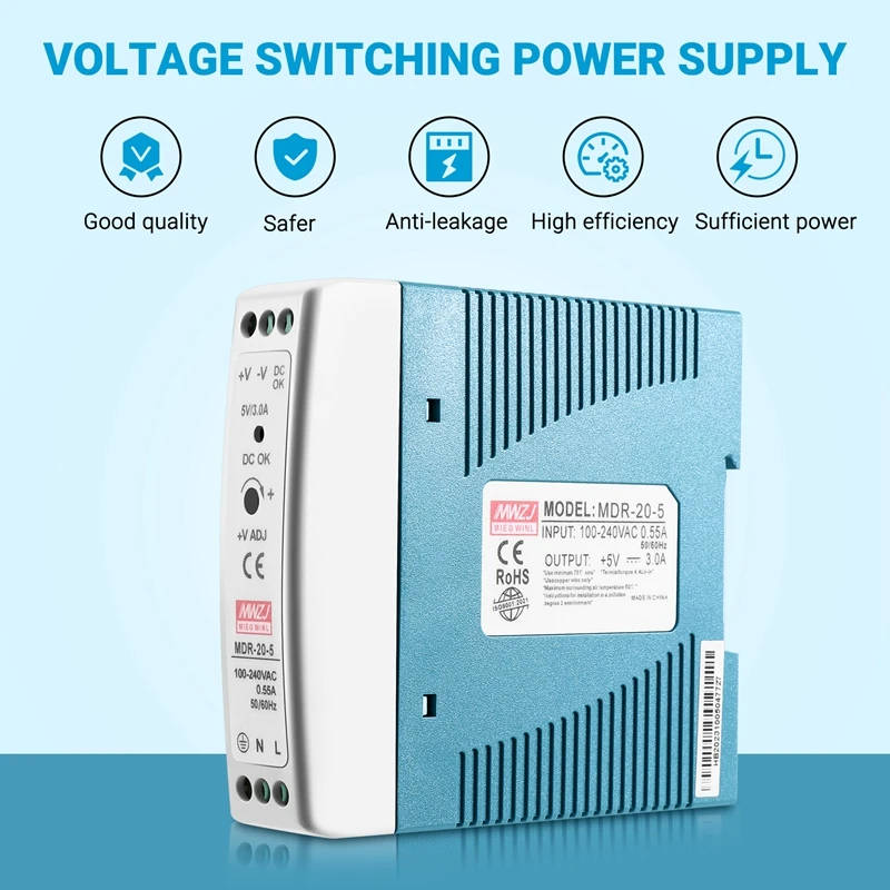 Din 레일 전원 공급 장치, Ac-DC 드라이버, 전압 조정기, 전원 공급 장치, 110V, 220V, 20W