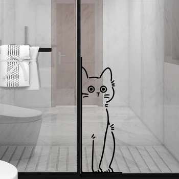 1/2 pezzi adesivi murali autoadesivi impermeabili decorazioni per la casa camera dei bambini simpatici gatti neri decalcomanie in vetro per la decorazione della camera da letto bagno 1