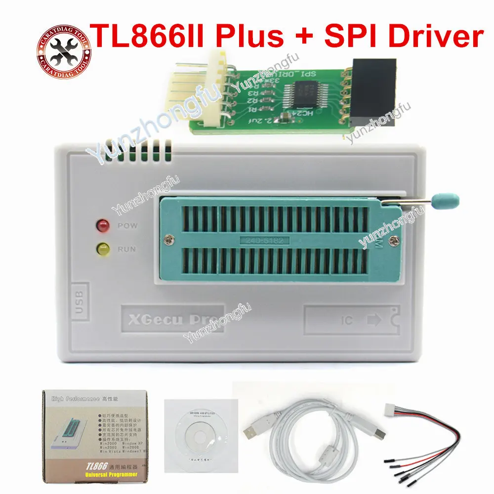 TL866II Plus Universal Minipro Programmer with 28 Adapters + SPI +test Clip PIC Bios High speed Programmer