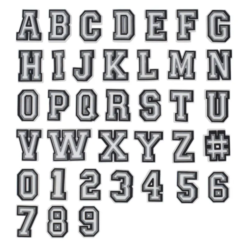 

Wholesale 1pcs PVC Shoe Accessories for Crocs Charms White Letter Badge Women Sandals Buckle Kids Pins Men Decoration Jeans ﻿
