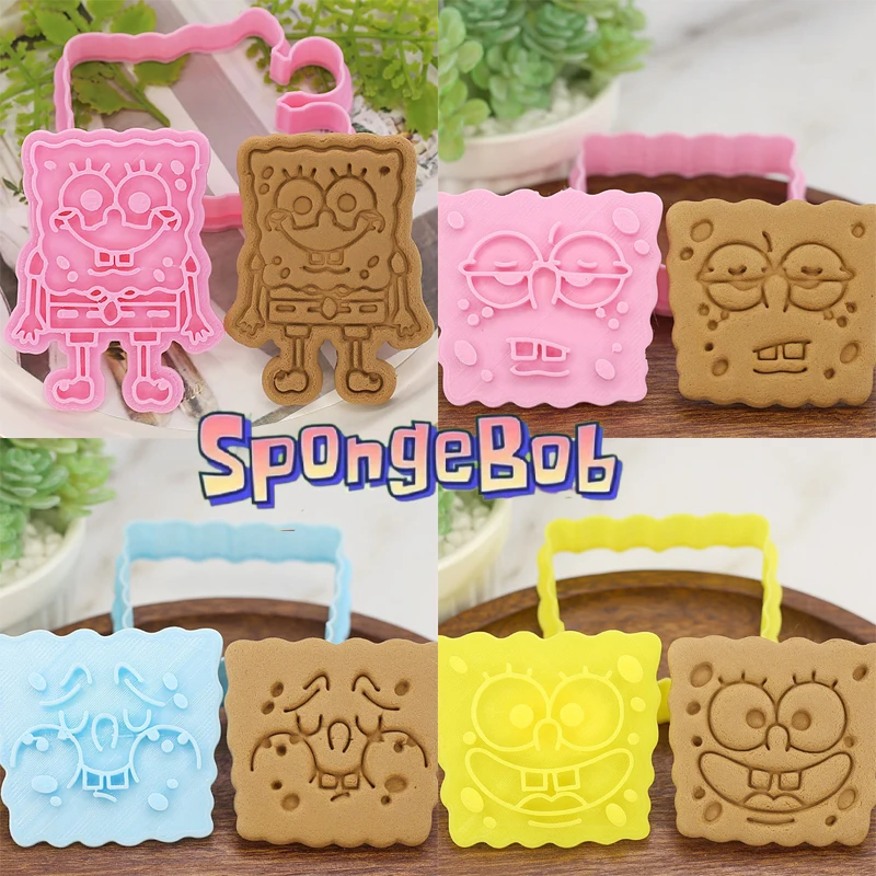 Spongebob Patrick Star Cookie Mold Cartoon Anime Cookie Cutter Stamp Embosser Diy Baking Pasticceria Accessori Da Cucina In Plastica