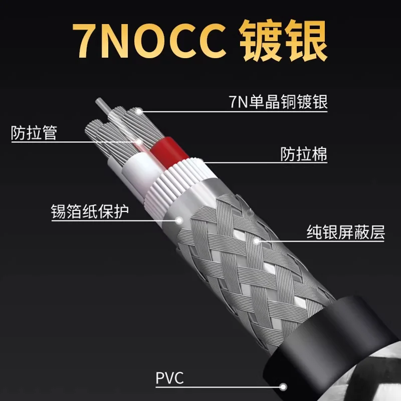 DAC 타입-C to USB B 오디오 연장 케이블 7N OCC 은도금 A-B 사각 포트 USB C 사운드 카드 컴퓨터 연결 데이터 케이블