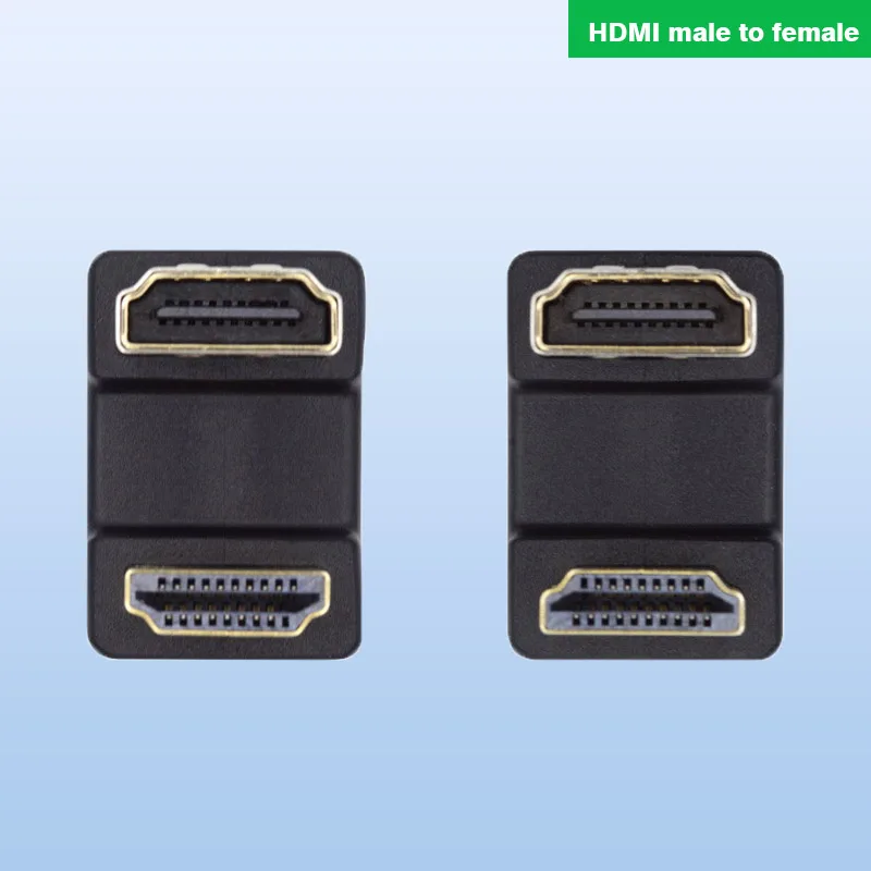 

Standard HDMI1.4 HD HDTV Monitor 360-degree Turn 4K Adapter Audio and Video Up and Down Bend HDMI Adapter Male To Female U-type