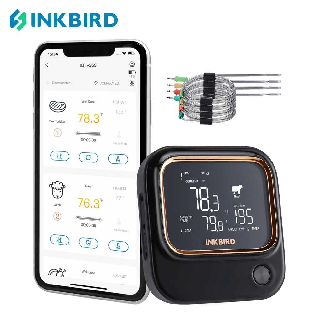 INKBIRD Handy Meat Thermometer with IR Detector 3-In-1 Multifunctional Food  Thermometer IHT-1M Cooking Timer for Grilling - AliExpress